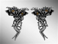 Mandrake women silver earrings with citrine                                                                                                                                                                                                               