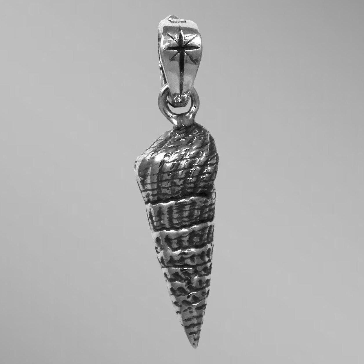 Sterling silver auger shell.                                                                                                                                                                                                                              